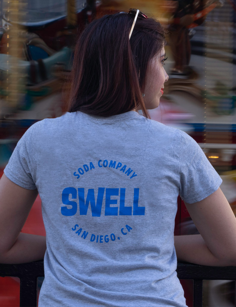 Swell Soda Tee Ladies' Heather Gray V-Neck | Swell Soda
